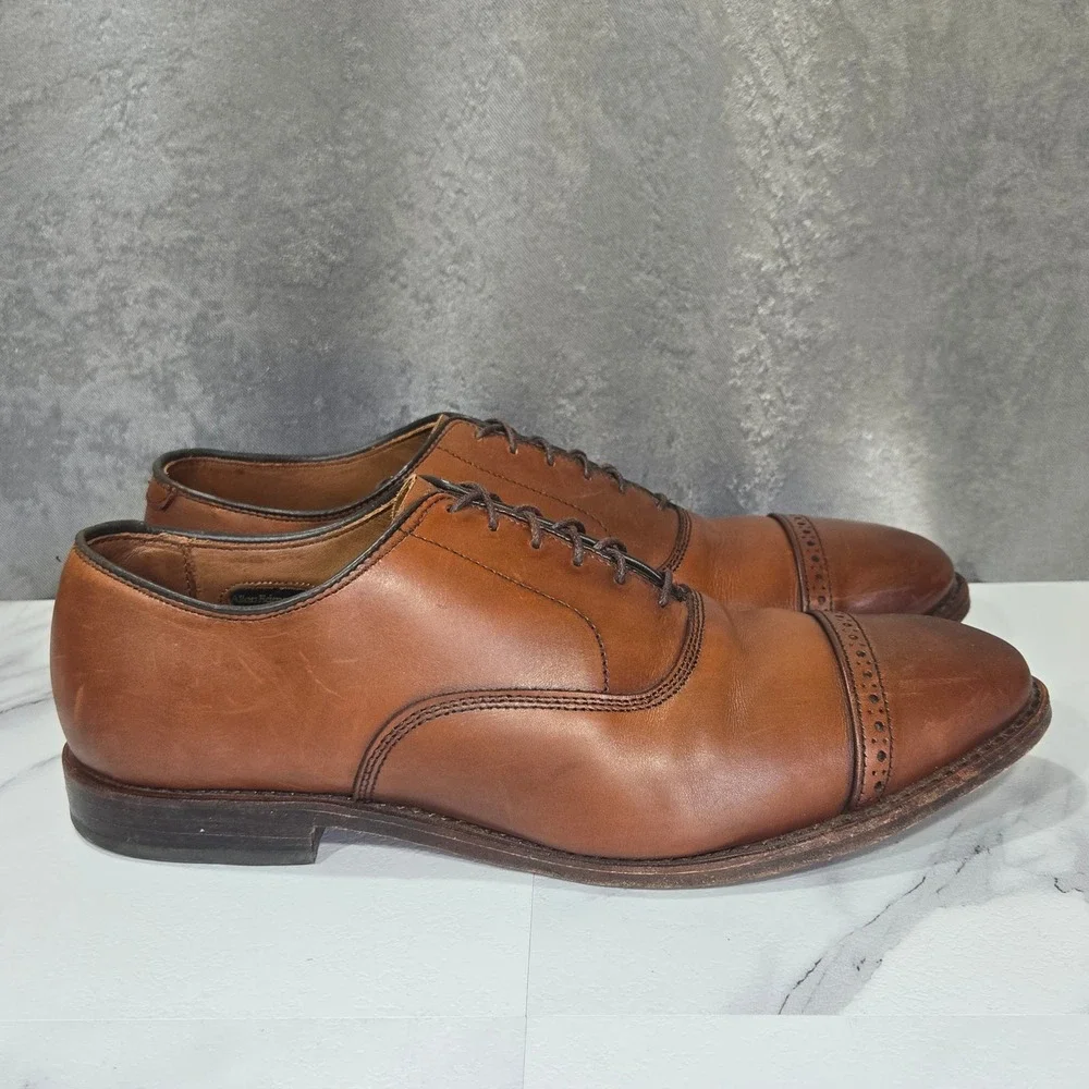 Allen Edmonds Dress Shoes Mens 9.5 EE Fifth Avenue Brown Leather Cap Toe Oxford